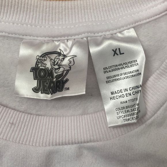Vintage Tom & Jerry Sweatshirt Cartoon Graphic Long Sleeve Men XL - Picture 4 of 6